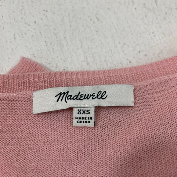 Madewell Southstar Wool Blend Pink Sweater Size XXS Pullover Long Sleeve Thin - Picture 7 of 11